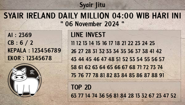 Prediksi Ireland Daily Million 04:00 WIB