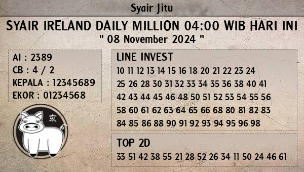 Prediksi Ireland Daily Million 04:00 WIB