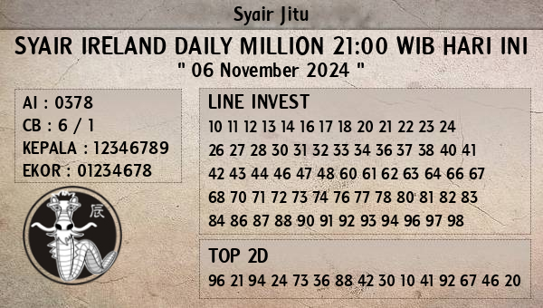 Prediksi Ireland Daily Million 21:00 WIB