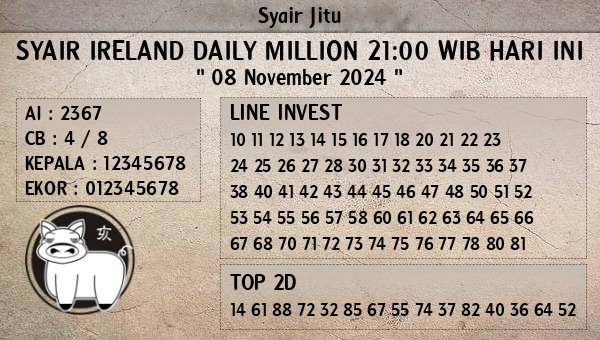 Prediksi Ireland Daily Million 21:00 WIB