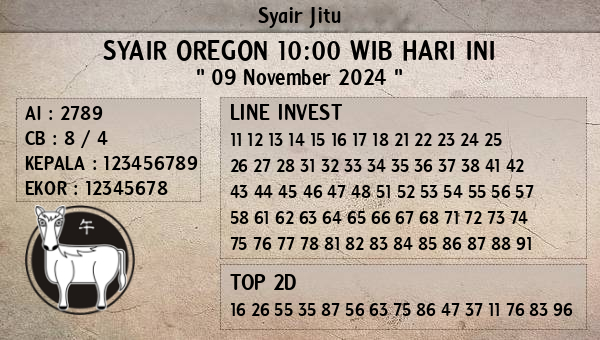 Prediksi Oregon 10:00 WIB